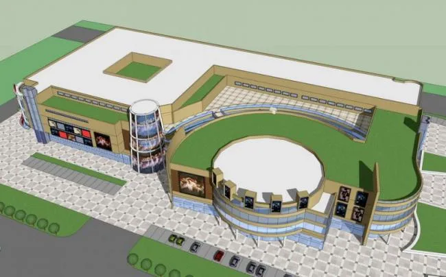 Sketchup Business Model | Multi story Commercial Complex, Modern Style