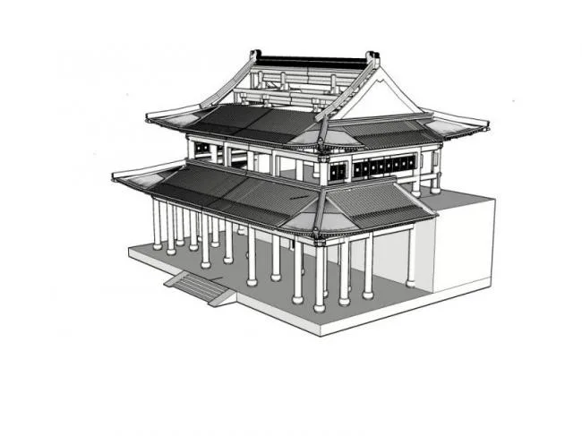 Sketchup Ancient Architecture Model | Multi story Mountain Ancient Architecture, Chinese Style