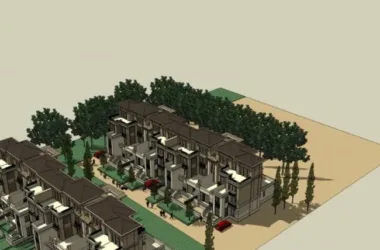 Modern Multi-Row Villa Design in SketchUp Model-BIM WORLD