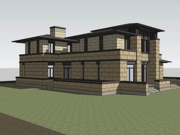 Sketchup Villa Model | Single Family Villa, Classical Style