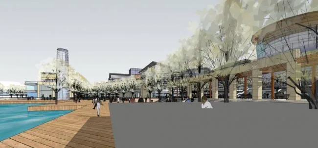 Sketchup Complex Model | Binjiang Comprehensive Commercial Street, Hotel Office, Shopping Mall, Podium, Multi story High rise Mixed Use, Modern Style