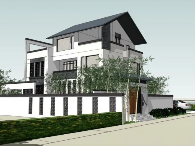 Sketchup Villa Model | Solo Villa, Modern Style