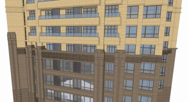 Sketchup Residential Model | Super high-rise apartment, classical style, residential building