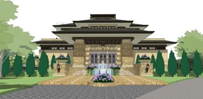 Sketchup Villa Model | Stacked Villa, Rural French Classical Style