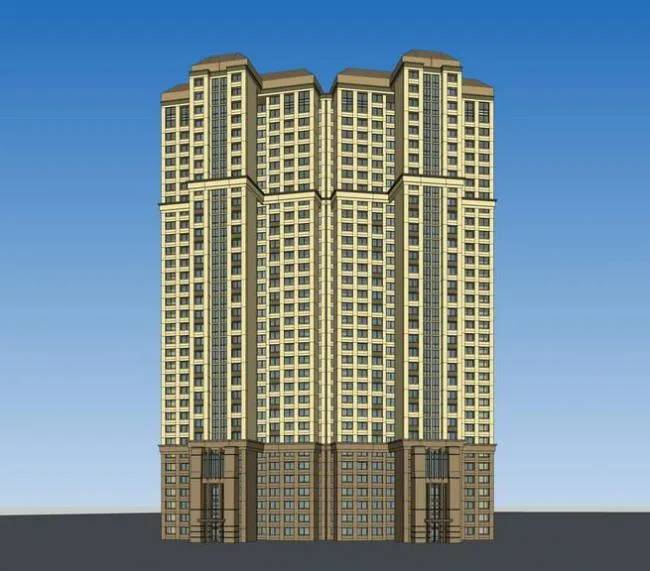 Sketchup Residential Model | High rise Residential Buildings, French Style, Classical Style