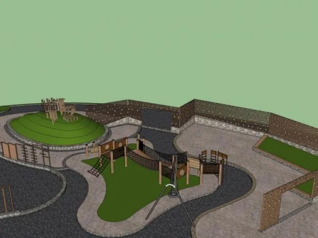 Sketchup Landscape Model | Water Park Landscape, Classical Style