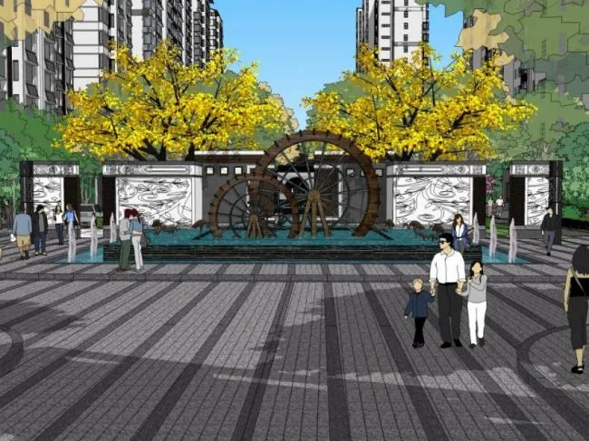 Sketchup Landscape Model | Residential Landscape, Chinese Style