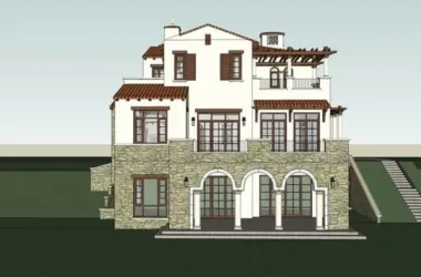 European Classical Style Solo Villa SketchUp Model-BIM WORLD