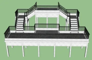 SketchUp Material Model: Landscape Components for Bridge-Connected Outdoor Viewing Platforms-BIM WORLD