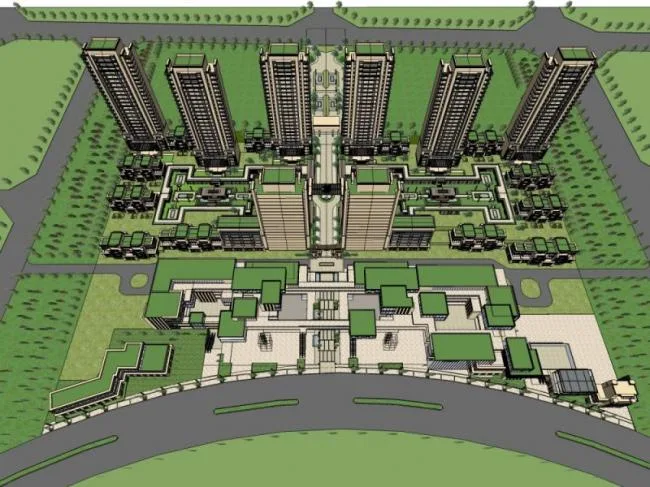 Sketchup Residential Model | High rise Residential Complex, Classical Style