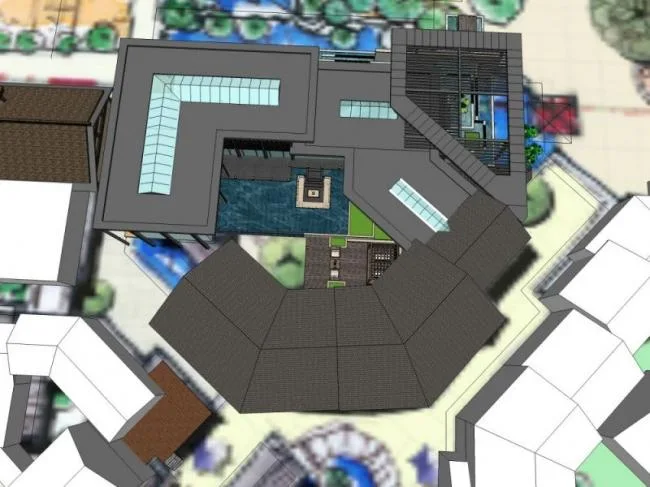 Sketchup Business Model | Multi story Sales Office, Oriental Neoclassical, Modern Chinese Style