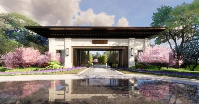 Sketchup Villa Model | Row Villa, New Chinese Style