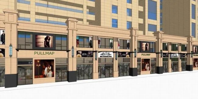Sketchup Business Model | Multi story Commercial Street, Neoclassical Style