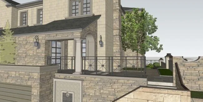 Sketchup Villa Model | Double Split Villa, French Classical Style