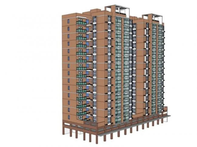 Sketchup Residential Model | High rise Residential Buildings, Modern Style