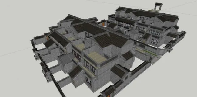 Sketchup Villa Model | Villa Cluster, Chinese Style