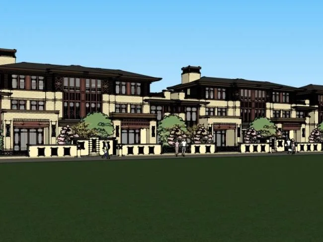 Sketchup Villa Model | Row Villa, New Chinese Style