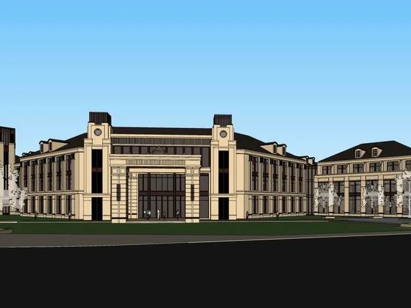 Sketchup Hotel Model | Multi story Hotel, European Classical Style