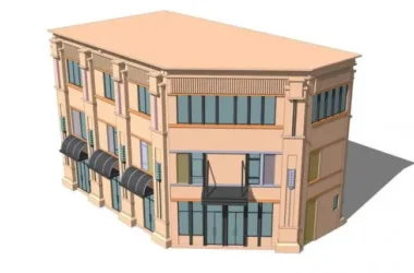 SketchUp Business Model: Multi-Layer Corner Design in Neoclassical Style-BIM WORLD