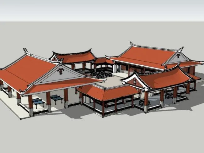 Sketchup Ancient Architecture Model | Multi story Minnan Architecture, Chinese Style, Ancient Architecture
