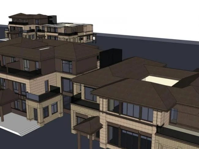 Sketchup Villa Model | Twin Villa, Modern Style