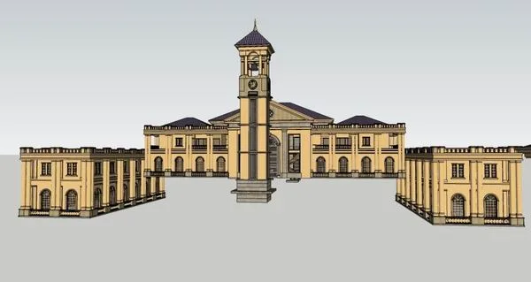 Sketchup Villa Model | Multi row Villa, European Style