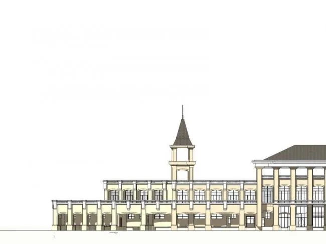 Sketchup Business Model | Low rise clubhouse, European classical style