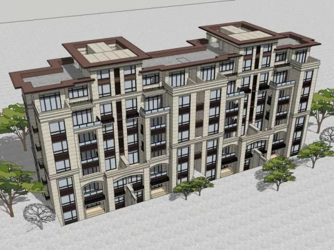 Sketchup Residential Model | Multi story Residence, Garden House, Residential Building, Classical Style