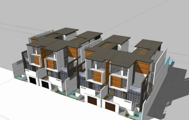 Sketchup Villa Model | Multi row Villa, Modern Style