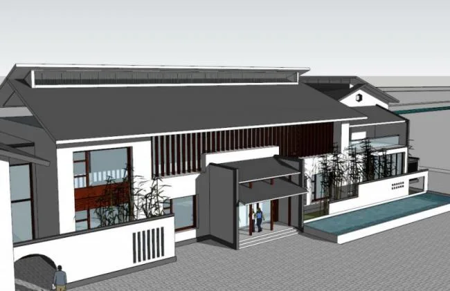 Sketchup Business Model | Clubhouse, Modern Chinese Style