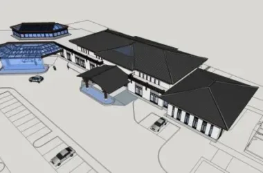 SketchUp Hotel Model: Multi-Story Club and Resort Lobby with Minimalist Han Dynasty Chinese Style-BIM WORLD