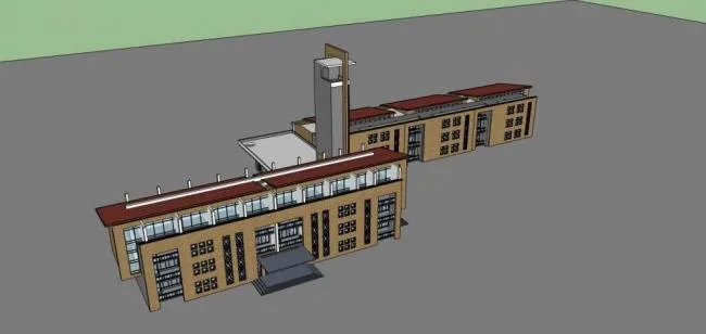 Sketchup School Model | Multi story School, Educational Building, Teaching Building, Modern Style
