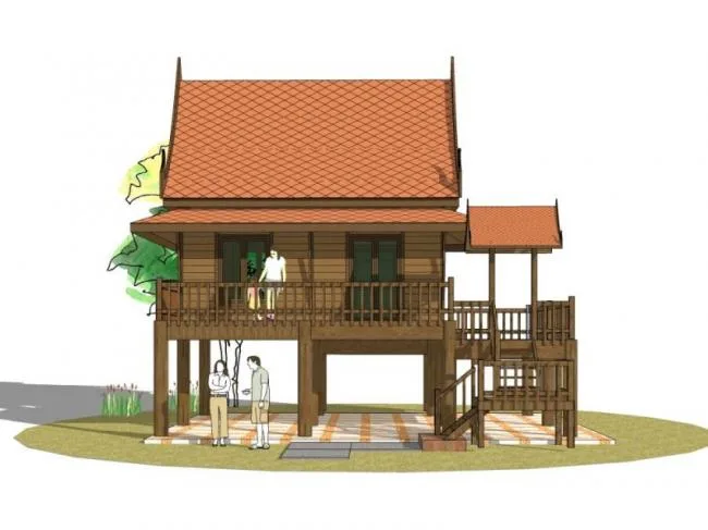 Sketchup Residential Model | Cabin, Classical Style