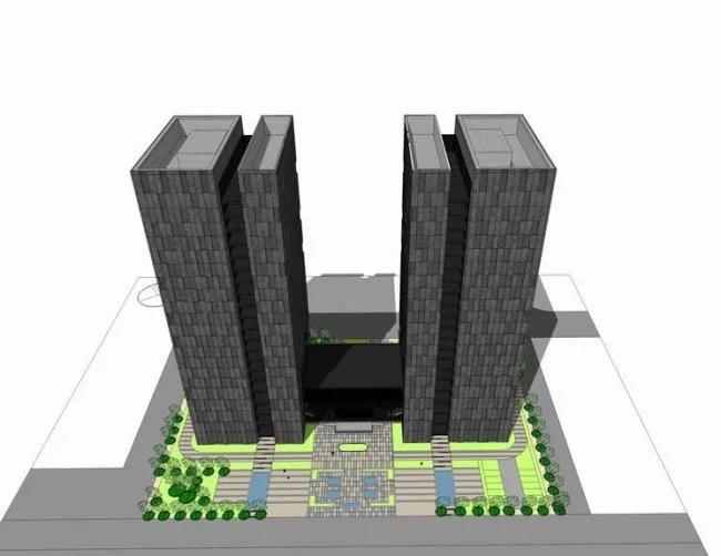 Sketchup Hotel Model | High rise Office Building, Office Building, Modern Style, SOHO style Hotel