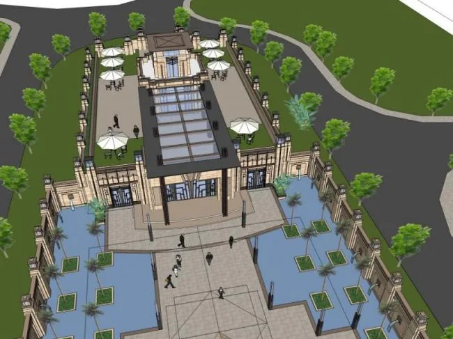Sketchup Business Model | Multi story Clubhouse, Classical Style