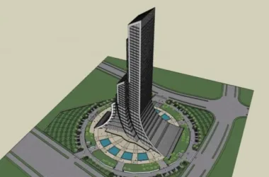 SketchUp Complex Model: Modern Super High-Rise Urban Office Complex-BIM WORLD