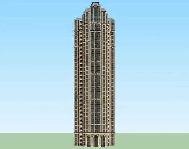 Sketchup Residential Model | Super high-rise residential building, French style, classical style