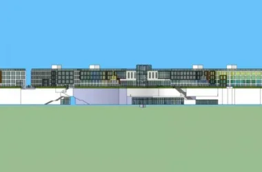 Modern Sunken Multi-Story Office Park Model in SketchUp-BIM WORLD