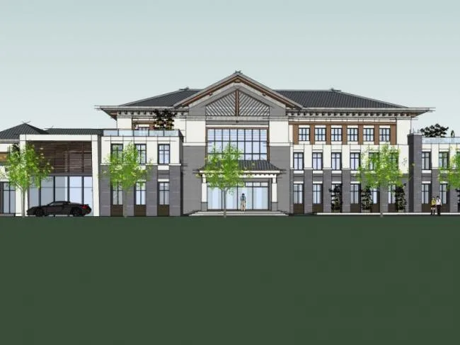 Sketchup Business Model | Multi story Club, Modern Chinese Style