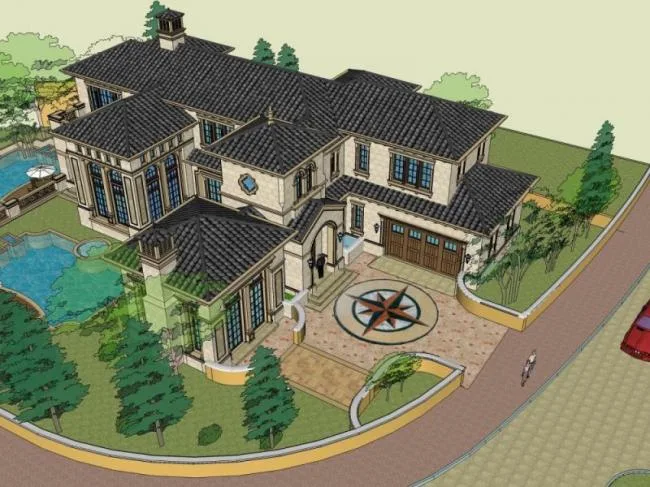 Sketchup Villa Model | Stacked Villa, European Classical Style