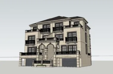 SketchUp Twin Villa Model | European Classical Design with Dahua Xixi Flair-BIM WORLD