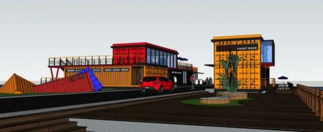 Sketchup Station Road Bridge | Multi story Cruise Terminal, Container, Modern Style, Transportation Architecture