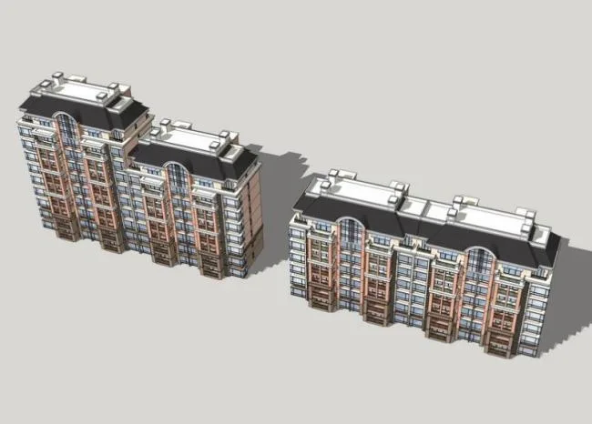 Sketchup Residential Model | Multi story Residence, Residential Building, French Style, Neoclassical Style