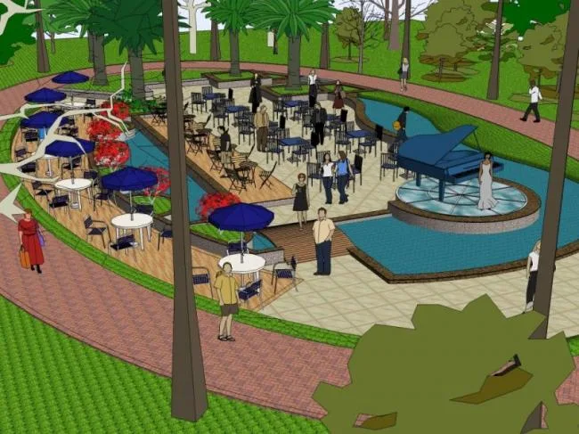 Sketchup Landscape Model | Leisure Landscape, Modern Style