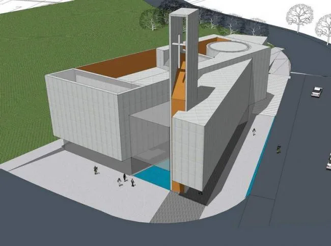 Sketchup Cultural Model | Multi-story Church, Religious Architecture, Cultural Architecture, Modern Style