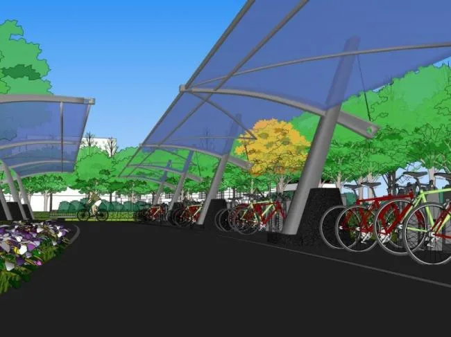 Sketchup Landscape Model | Parking Lot Landscape, Modern Style