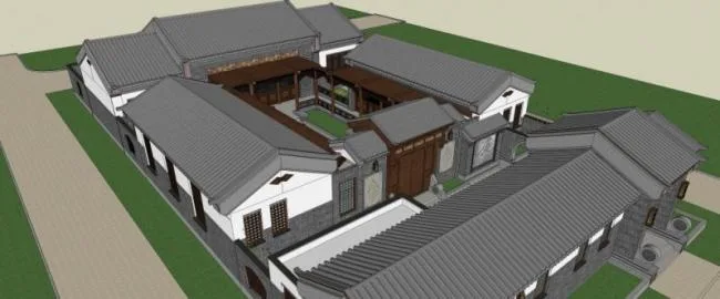 Sketchup Residential Model | Courtyard, Chinese Style
