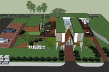 SketchUp Business Model: Modern Containers and Service Facilities Design-BIM WORLD
