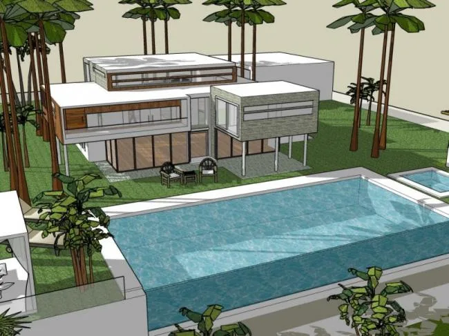 Sketchup Villa Model | Solo Villa, Modern Style