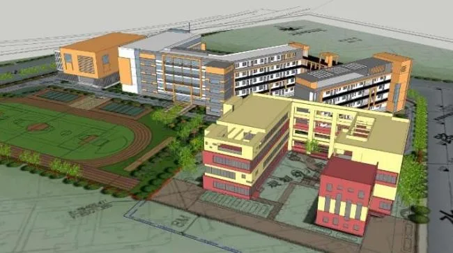 Modern Multi-Story School and Kindergarten Campus Design in SketchUp